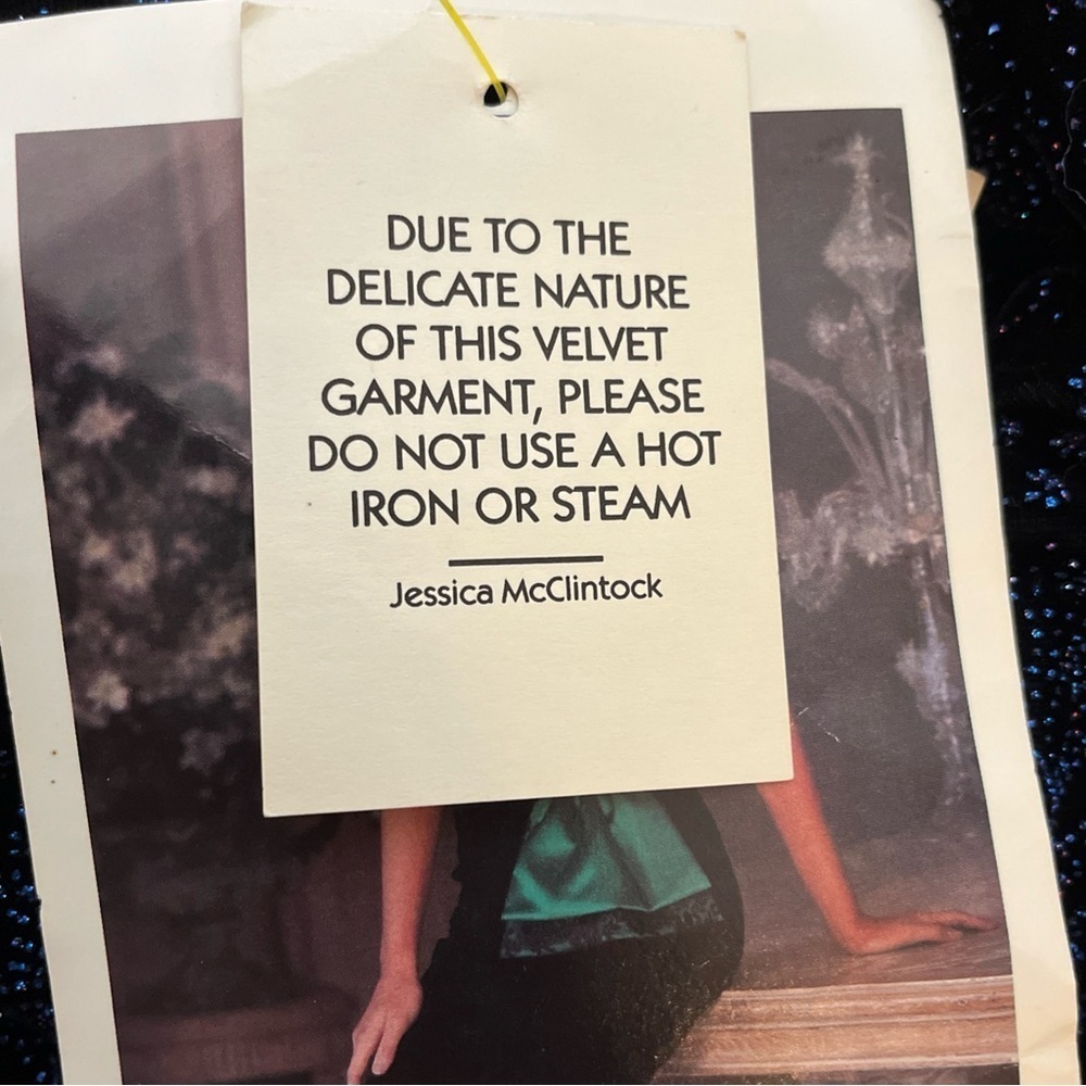 Gunne Sax By Jessica McClintock Velvet Sparkly Long Sleeve Peplum Top Women’s 11 - Picture 6 of 11